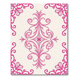 Pink Elegant Pink Ornate Floral Area Rug