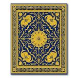 Blue and Teal Navy Blue Gold Ornate Persian Area Rug