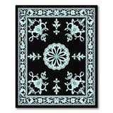 Traditional Persian Blue and Teal Teal Floral Persian Area Rug