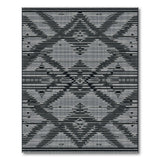 Bold Black White Geometric Tribal Rug