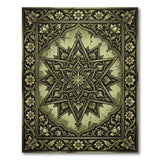 Ornate Gold Star Mandala Persian Area Rug
