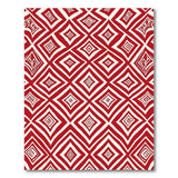 Bold Red White Diamond Geometric Rug