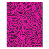 Vibrant Pink Black Wave Abstract Area Rug