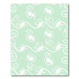 Mint Green White Swirl Floral Area Rug