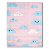 Adorable Pink Clouds Kids Area Rug