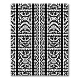 Intricate Black White Heritage Tribal Rug