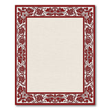 Ornate Red Lotus Floral Border Rug