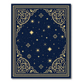 Navy Starry Geometric Area Rug with Gold Accents