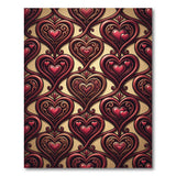 Ornate Red Hearts Baroque Area Rug