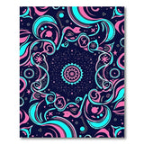 Cosmic Pink Teal Mandala Serpent Area Rug
