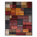 Vibrant Geometric Patchwork Multi-Color Area Rug