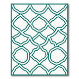 Teal Interlocking Scallop Area Rug