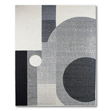 Modern Abstract Geometric Black White Area Rug