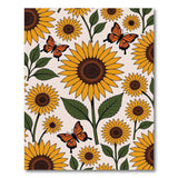Sunflower Butterfly Pattern Area Rug