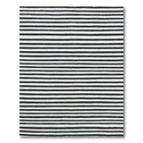 Horizontal Black White Horizontal Striped Area Rug