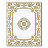 Gold and Silver Ornate Gold Floral Medallion Rug