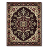 Maroon Traditional Persian Floral Medallion Rug