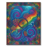 Multi-color and Patterns Vibrant Rainbow Wave Abstract Area Rug