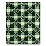 Green Geometric Checkered Area Rug