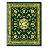 Traditional Persian Emerald Green Gold Floral Persian Area Rug