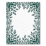 Green Emerald Green Ornate Floral Border Area Rug