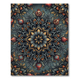Teal Pomegranate Mandala Area Rug