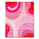 Vibrant Pink Red Geometric Abstract Area Rug