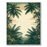 ODIKA Vintage Tropical Palm Tree Washable Rug - Low Pile Non-Slip Area Rug