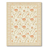 Ivory Coral Peony Floral Area Rug
