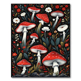 Red Mushroom Forest Area Rug