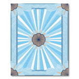 Coastal Blue Sunburst Shell Area Rug