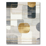 Gold and Silver Modern Geometric Grey Gold Area Rug