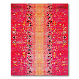 Vibrant Red Heritage Tribal Geometric Rug