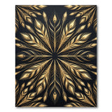 Golden Peacock Feather Mandala Rug