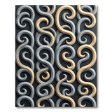 Elegant Silver Gold Scroll Area Rug