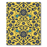 Yellow Navy Floral Vintage Area Rug