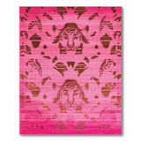 Vibrant Pink Tribal Tiger Area Rug