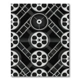 Black White Film Reel Geometric Area Rug