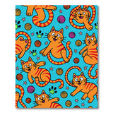 Playful Cartoon Tabby Cats Beach Rug