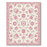 Ivory Pink Peony Persian Area Rug