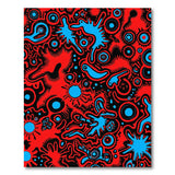 Explosive Red Blue Abstract Area Rug