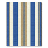Navy Blue, Cream Tan Striped Coastal Area Rug