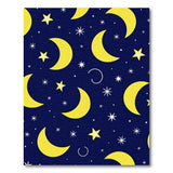 Navy Blue Crescent Moon Stars Kids Area Rug