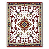 Red Floral Persian Medallion Area Rug