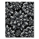 Black White Faceted Crystal Geometric Rug