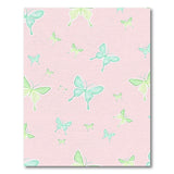 Whimsical Green Butterflies Pink Area Rug