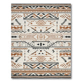 Southwestern Geometric Tribal Area Rug in Beige Brown