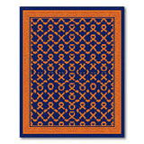 Navy Blue Orange Geometric Tribal Area Rug