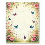 Whimsical Pink Floral Butterfly Area Rug