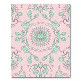 Pink Green Floral Vintage Area Rug